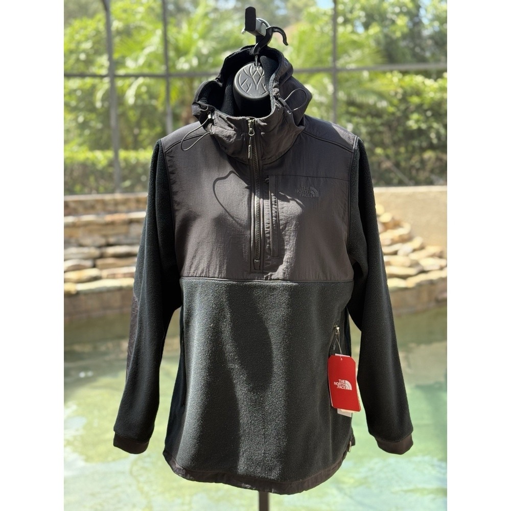The North Face Women's Denali Anorak Pullover Fleece Jacket Black L Half Zip